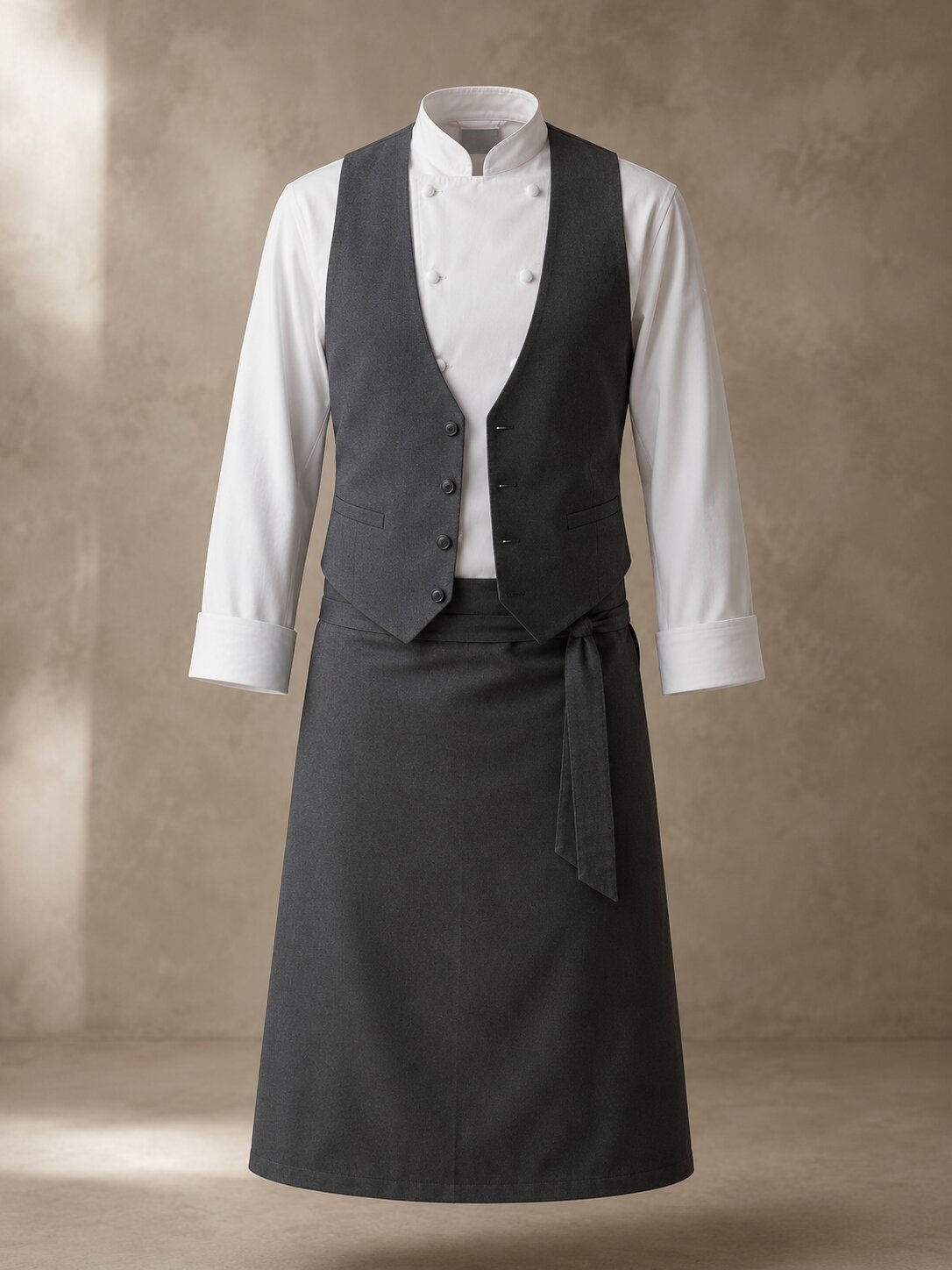 Hospitality uniforms — chef wear, aprons, front-of-house